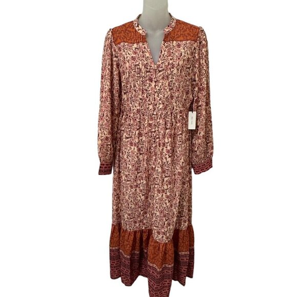 Nordstrom Mila Mae Border Print Midi Dress size S New - Picture 2 of 7